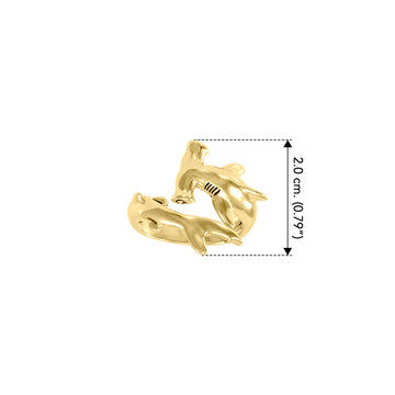 Independently strong hammerhead shark Solid Gold Ring GRI1614